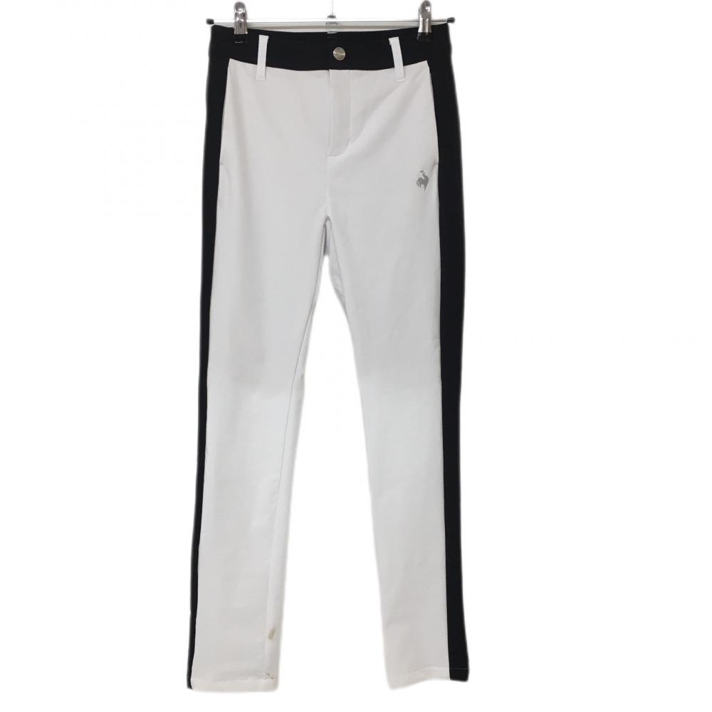 ルコック パンツ 白×黒 ストレッチ レディース 7 ゴルフウェア le coq sportif