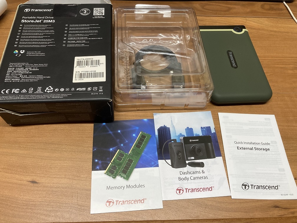 [未使用]ポータブルHDD 1TB　Transcend _5