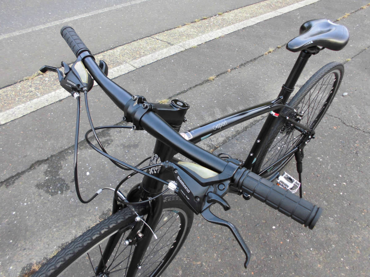 1円～Bianchi ビアンキ C-sport 軽快クロスバイク 24段 黒色8318(M 