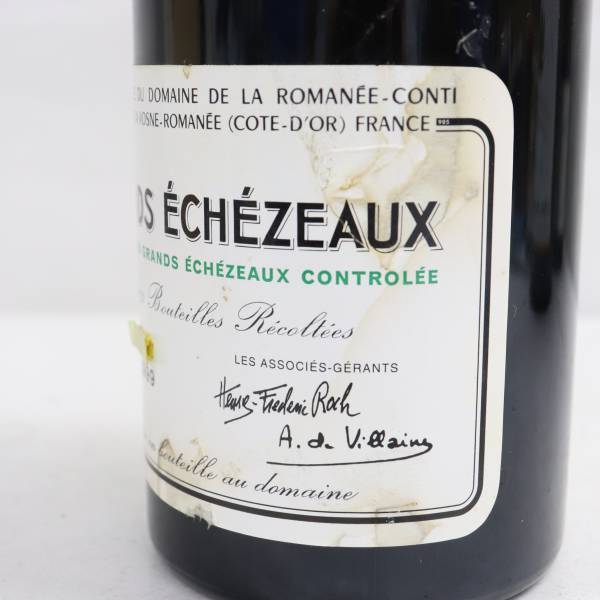 ​【希少】DRC グランエシェゾー＆エシェゾー 1995 空き瓶 2本セット DRC GRANDS ECHEZEAUX（グラン エシェゾー）1999 サントリー 13