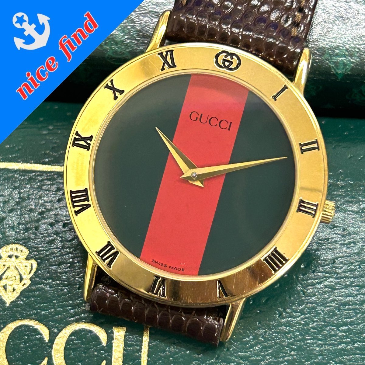 ◇グッチ GUCCI◇ローマンベゼル 3000.2.M クォーツ 腕時計 メンズ