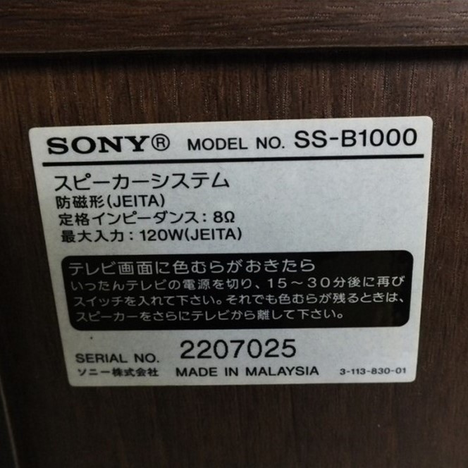 SONY ソニー 2ウェイ スピーカーシステム SS-B1000 MAX120W ブック