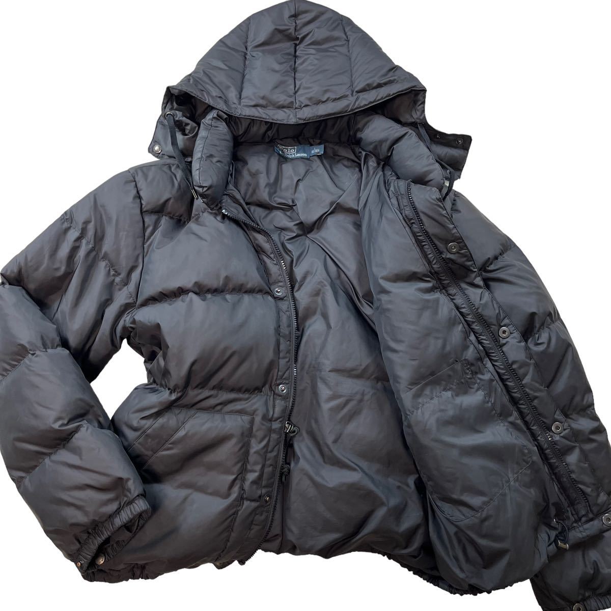 ポロラルフローレン【肉厚☆極暖】Polo Ralph Lauren ダウンジャケット フード着脱 2way ブラック サイズL