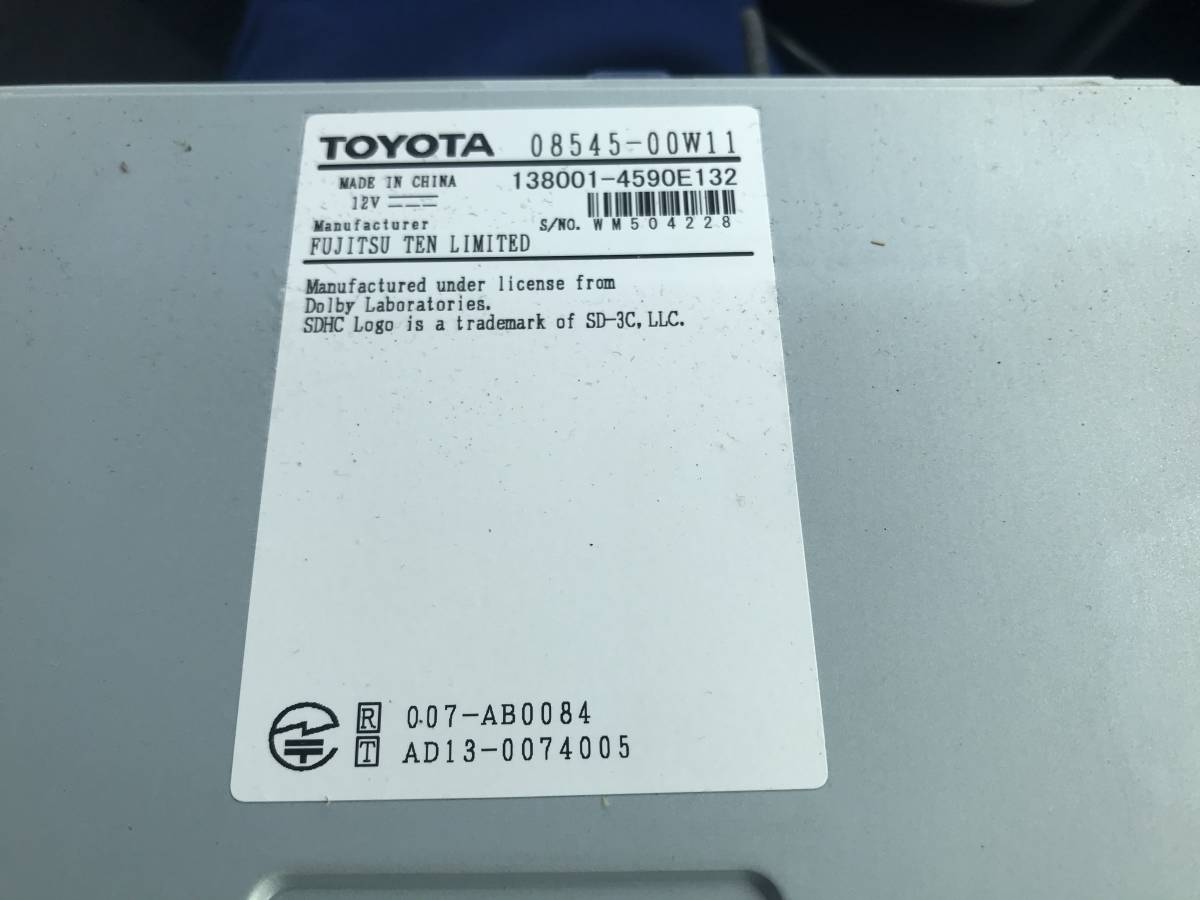美品トヨタ 純正 カーナビゲーション NSZT－Y64T 08545－00W11 