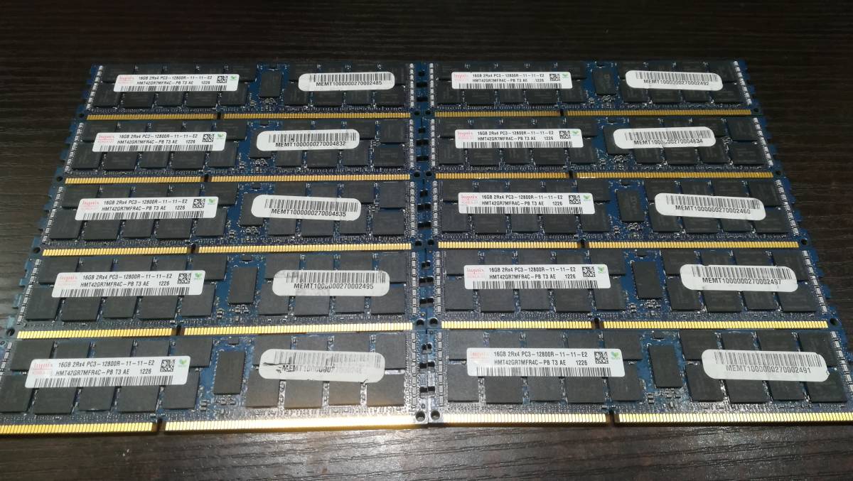 動作品♪】hynix PC3-12800R 16GB×10枚 合計 160GB ECC Registered