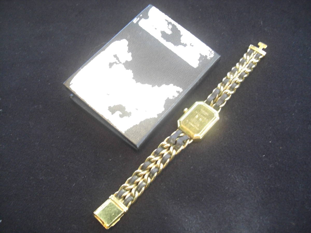 ♪CHANEL シャネル 腕時計 プルミエール PLAQUE OR G 20M Mサイズ 