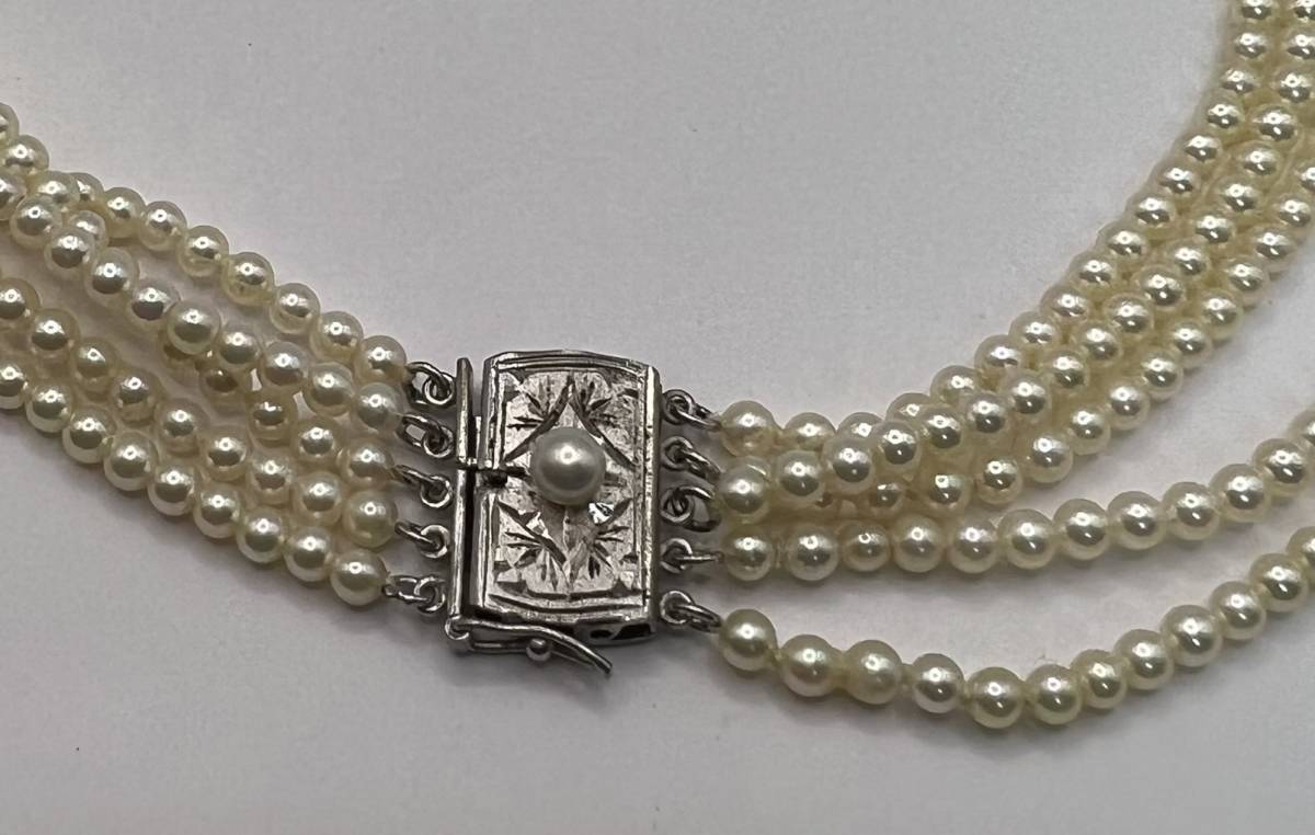 1円スタート タサキ 真珠 パール 5連 ネックレス TASAKI 田崎真珠 