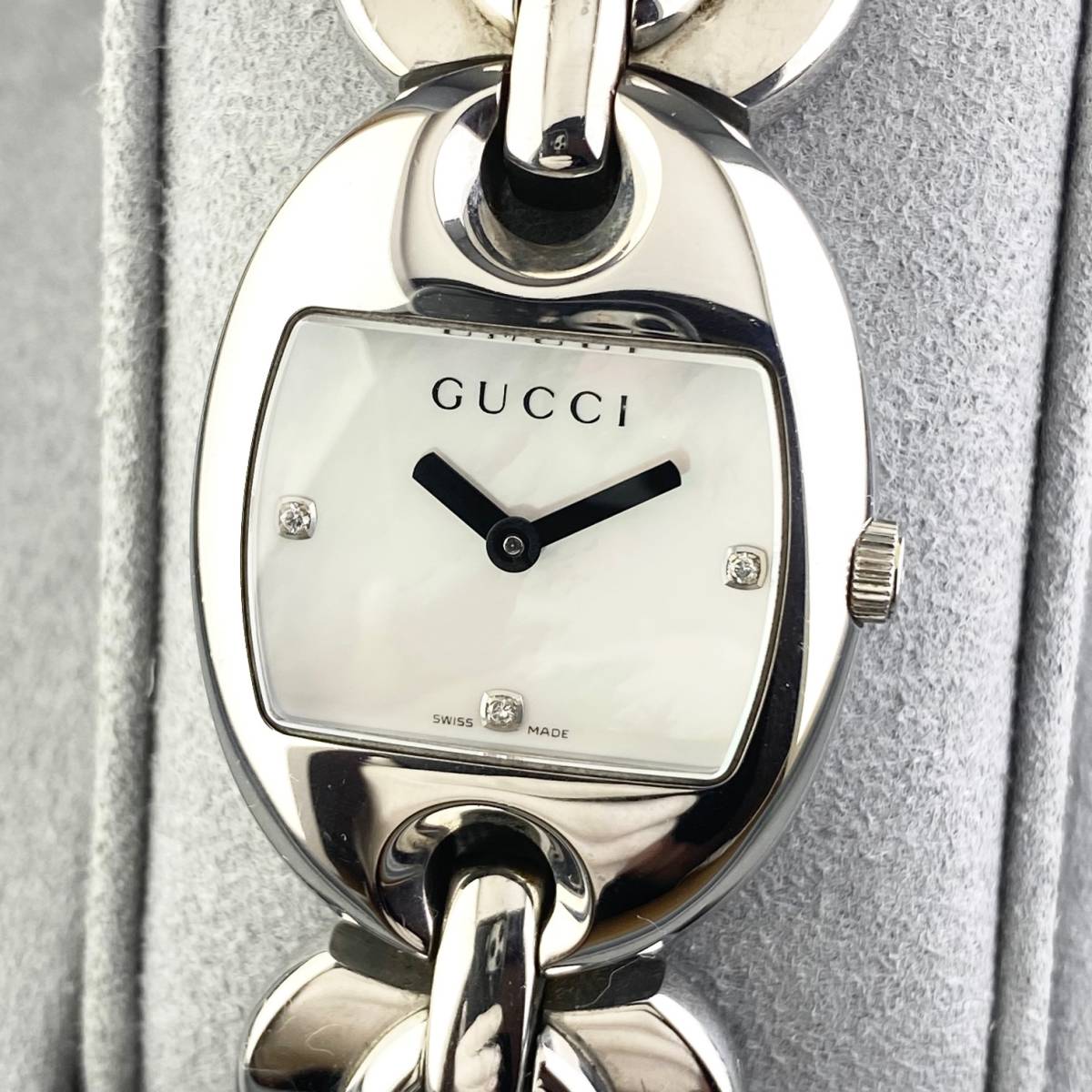 GUCCI グッチ 腕時計 121.5 マリーナチェーン シェル レディース