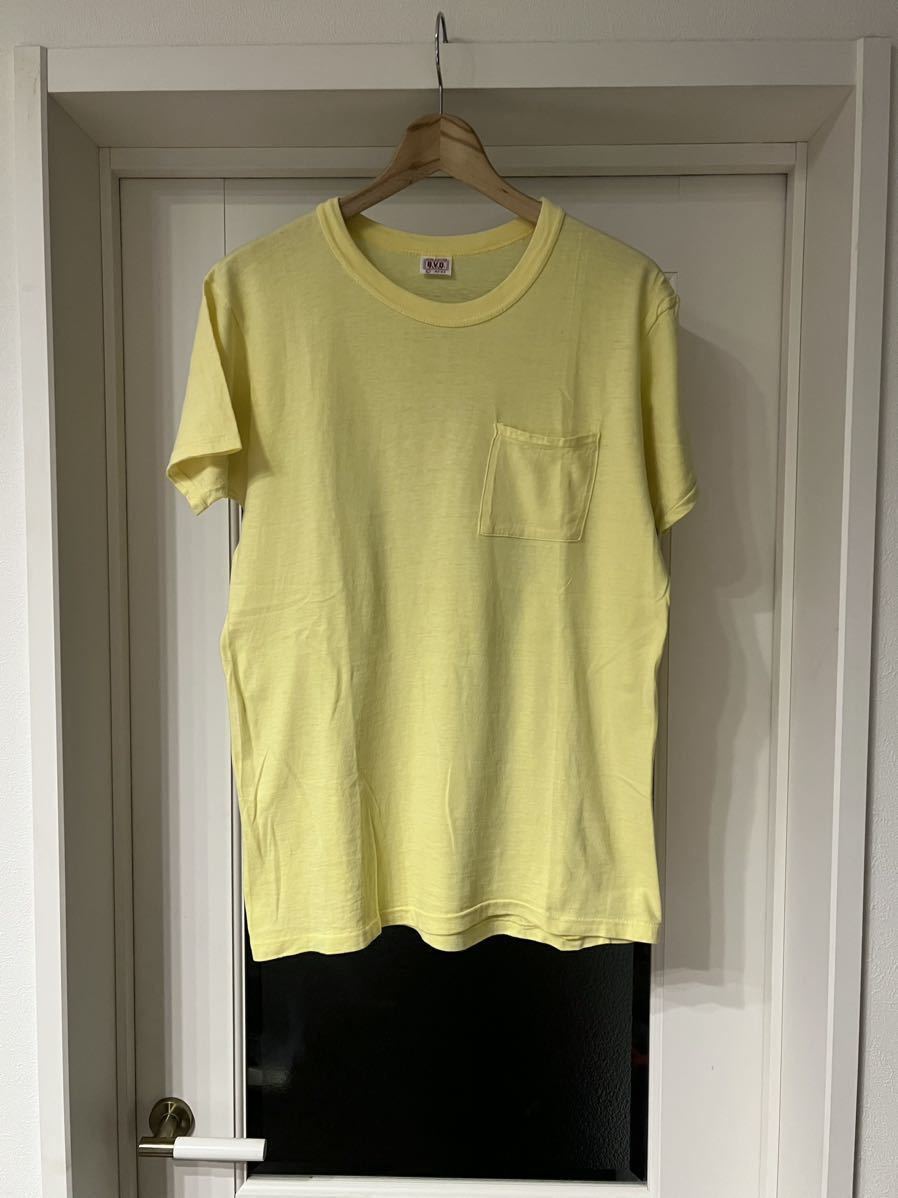 スペシャル60s BVDポケットTシャツ レモンイエローL 無地 ポケT USA製オリジナルビンテージ 検championスエット両v前v後付40s50s70s80s90s