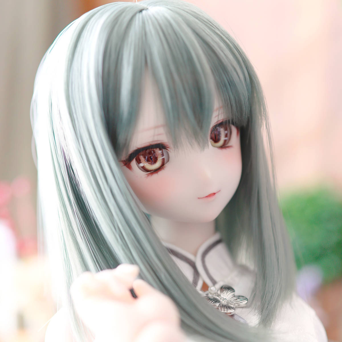 【わにわ】DDH-06 カスタムヘッド セミホワイト肌（ソフビ盛り/難あり）＋おまけ（アイ）