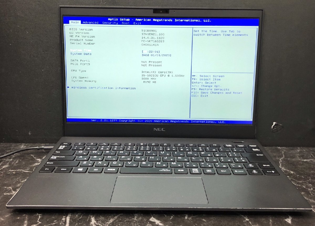 1円 ジャンク NEC VersaPro VKT16/G-7 タイプVG / Core i5 10210U 1.60GHz / メモリ8GB ...