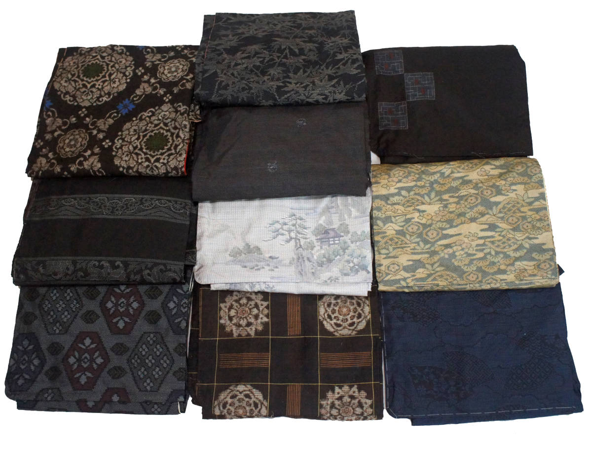 ★本場大島紬 希少なアンティーク大島など10着リメイク素材1円～　