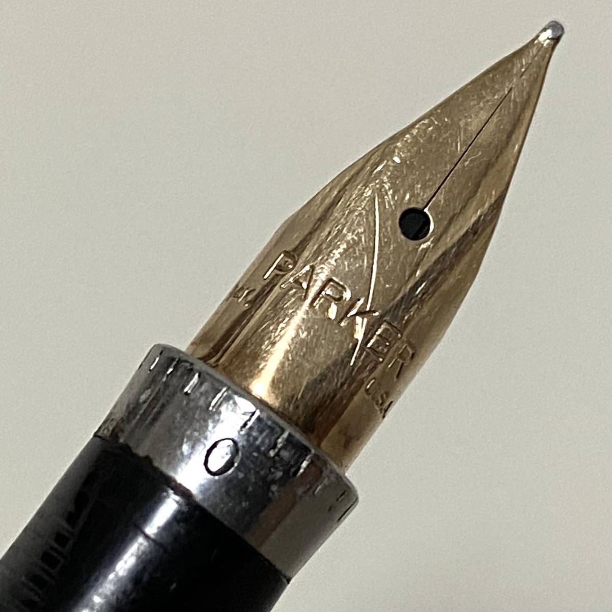文房具・事務用品 PARKERパーカー 万年筆 シルバー CAP＆BARREL U.S.A 14K