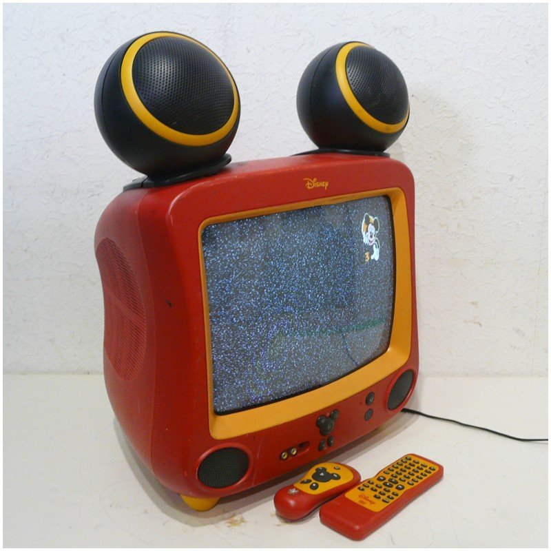 福岡】◇ジャンク/Disney/DTV-1400J-C/ミッキー型/アナログカラー