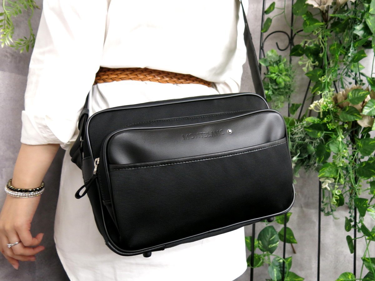 ○超美品○Montblanc モンブラン○メンズ○ロゴ型押し○ナイロン 