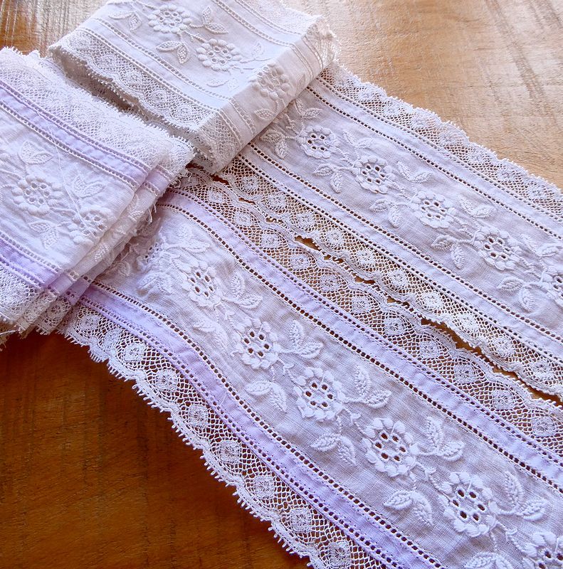 フランス リネン白系刺繍 シャドー テーブルクロス フランス