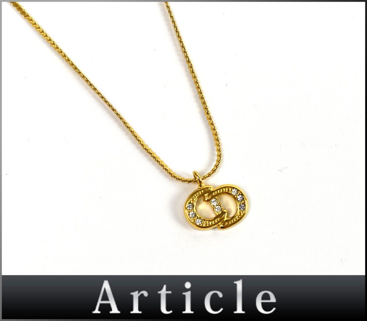 155965□ Christian Dior クリスチャン ディオール CDロゴ ネックレス