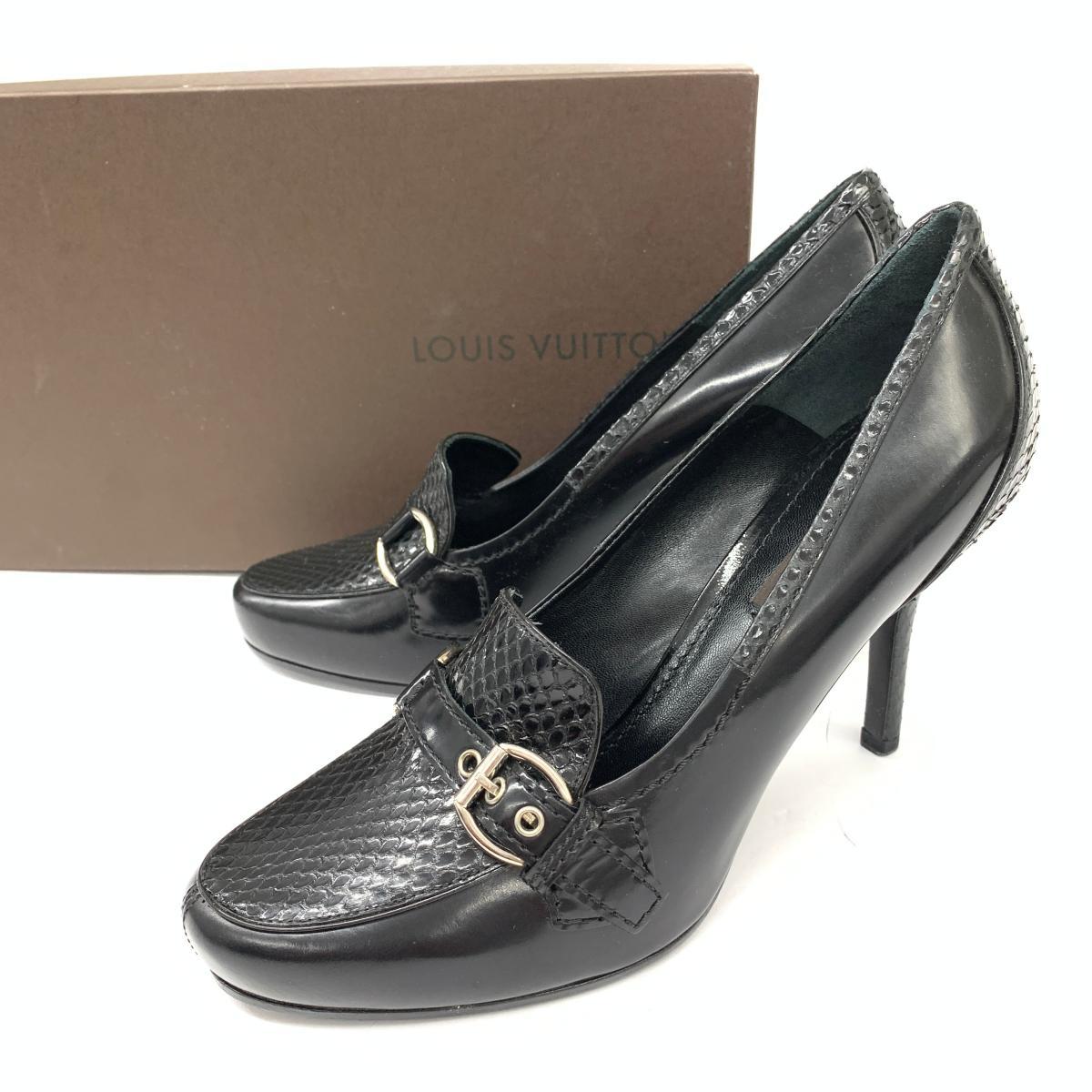 美品◇LOUIS VUITTON ルイヴィトン パンプス サイズ36.5◇ black /黒 