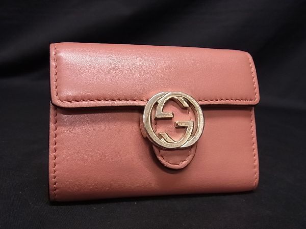 1円 GUCCI グッチ 369673 4276 インターロッキングG レザー 6連 キーケース 鍵入れ レディース ピンク系 AR0590 ...