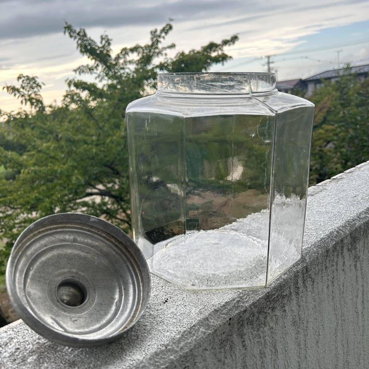 アンティーク　八角形ガラス瓶② アンティーク八角形ガラス瓶②