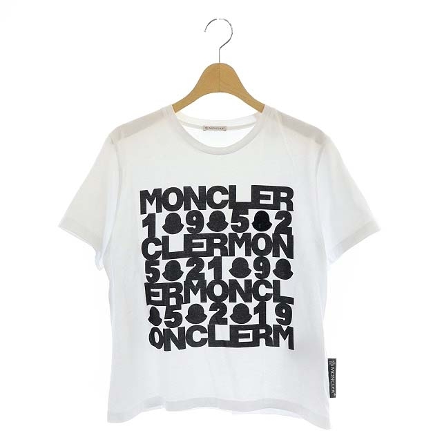 数量限定 モンクレール MONCLER GIROCOLLO Tシャツ カットソー 半袖 プリント スパンコール装飾 国内正規 S 白 黒 ホワイト ブラック レディース(女性用)｜売買されたオークション情報、yahooの商品情報をア 女性用