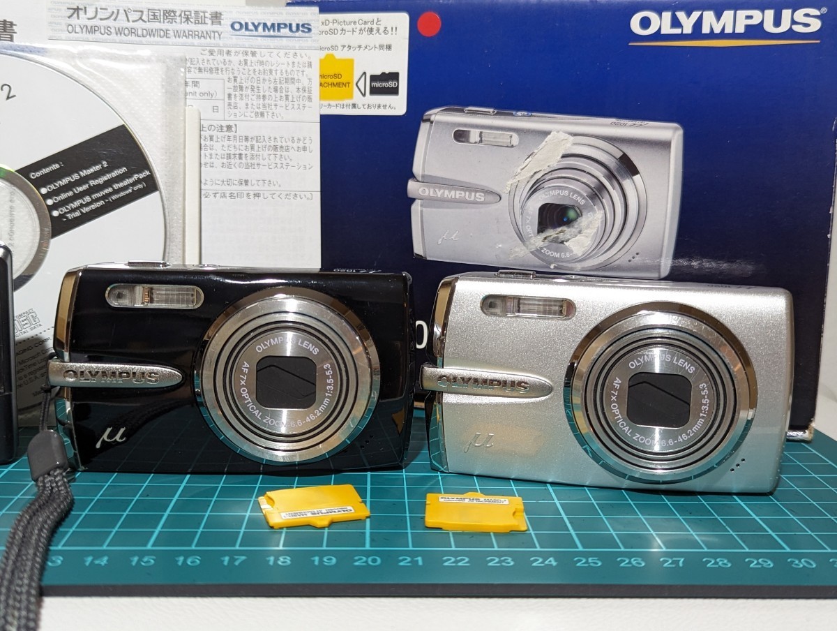 人気☆OLYMPUS μ1020 シルバー ブラック☆オリンパス 2台 まとめ