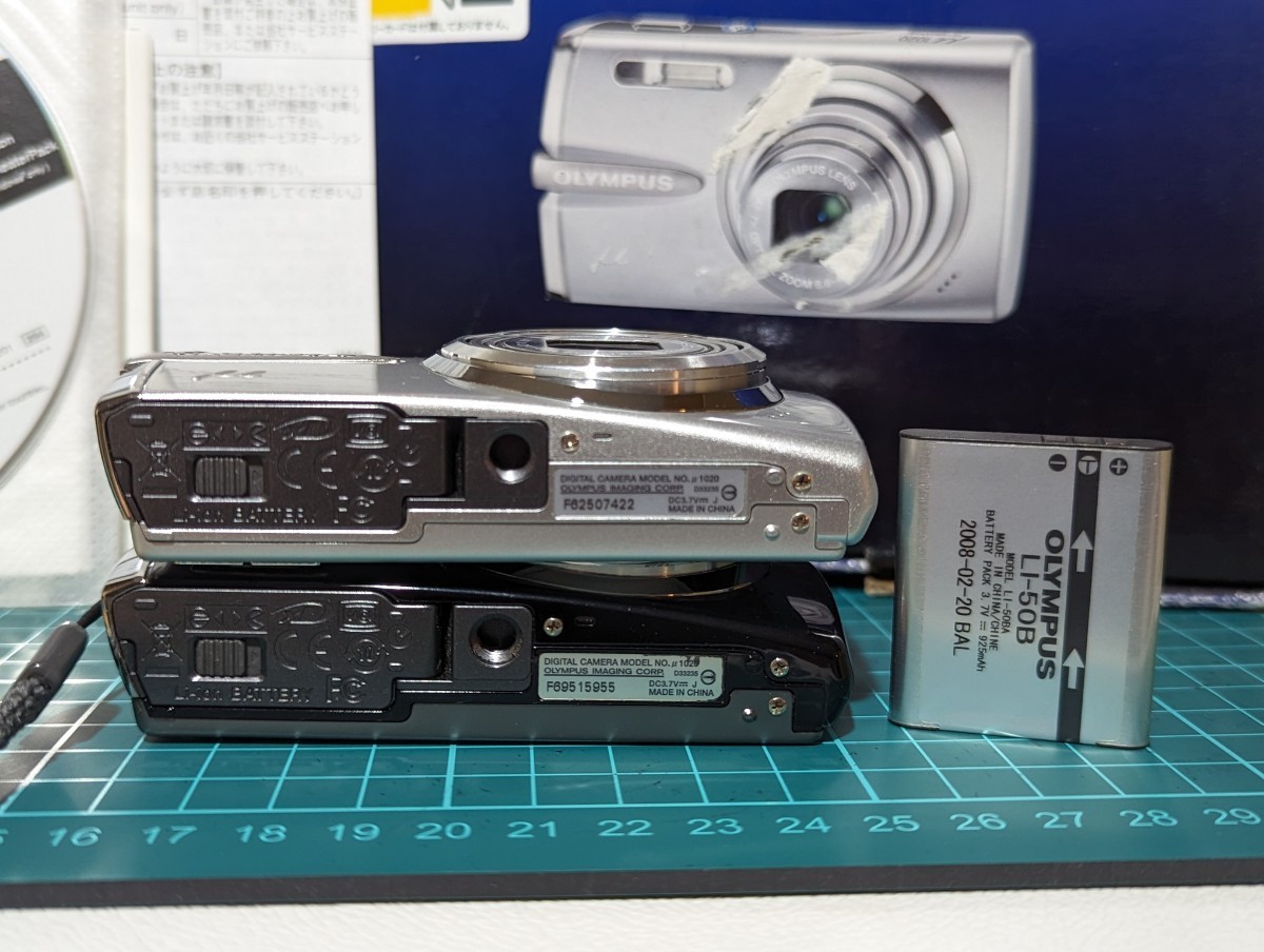 人気☆OLYMPUS μ1020 シルバー ブラック☆オリンパス 2台 まとめ
