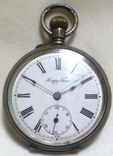 精工舎ハッピータイム手巻き懐中時計スモセコ服部時計店シルバー900