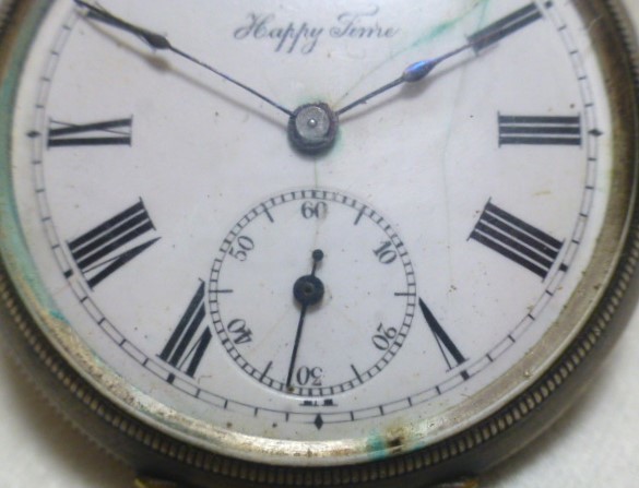 精工舎ハッピータイム手巻き懐中時計スモセコ服部時計店シルバー900