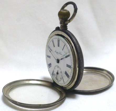 精工舎ハッピータイム手巻き懐中時計スモセコ服部時計店シルバー900