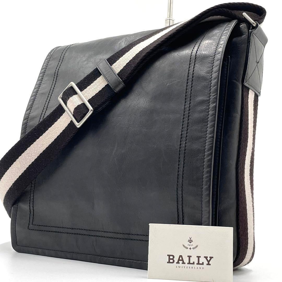 【最高級】BALLY バリー メンズ ビジネス A4 ショルダーバッグ ボディ メッセンジャー トレインスポッティング レザー ブラック 保存袋付
