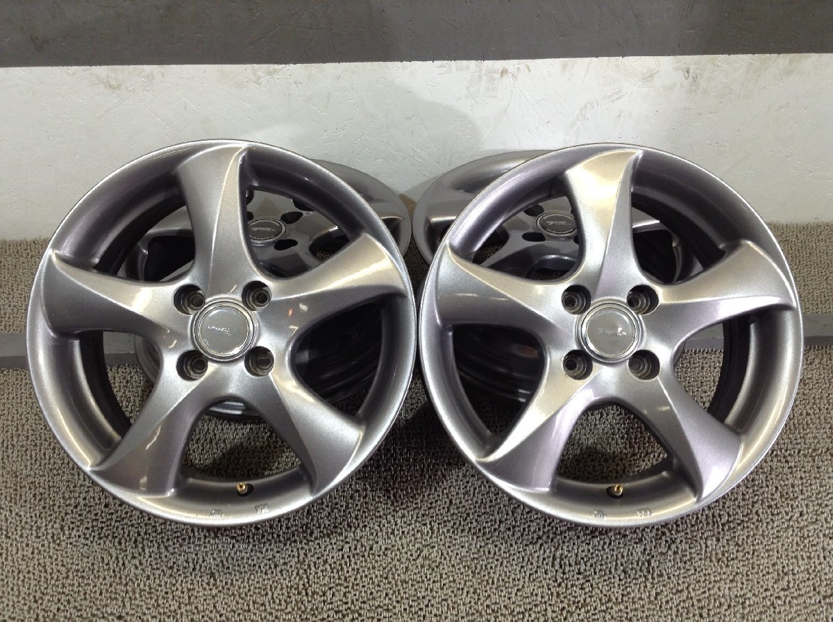 ブリヂストン製 TOPRUN 4本 アルミホイール 15×5.5J 4H PCD 100 OFFSET+