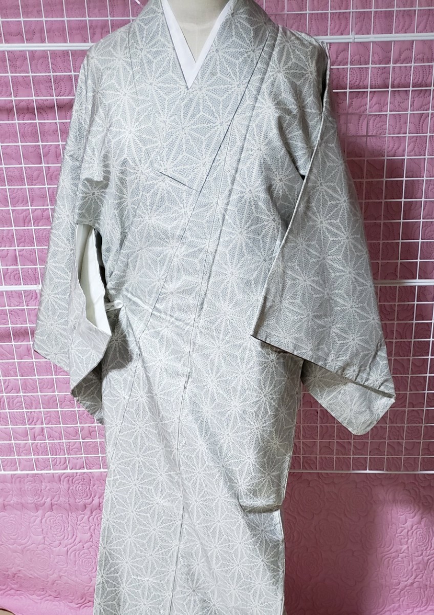 未着用品　正絹　白大島紬　袷　