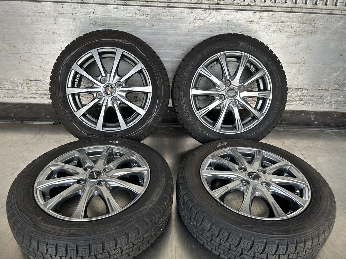 DUNLOP 155/65R14 WINTER MAXX スタッドレスEXCeederホイール付き、8.18mm、14×4.5J、+46、100/H4