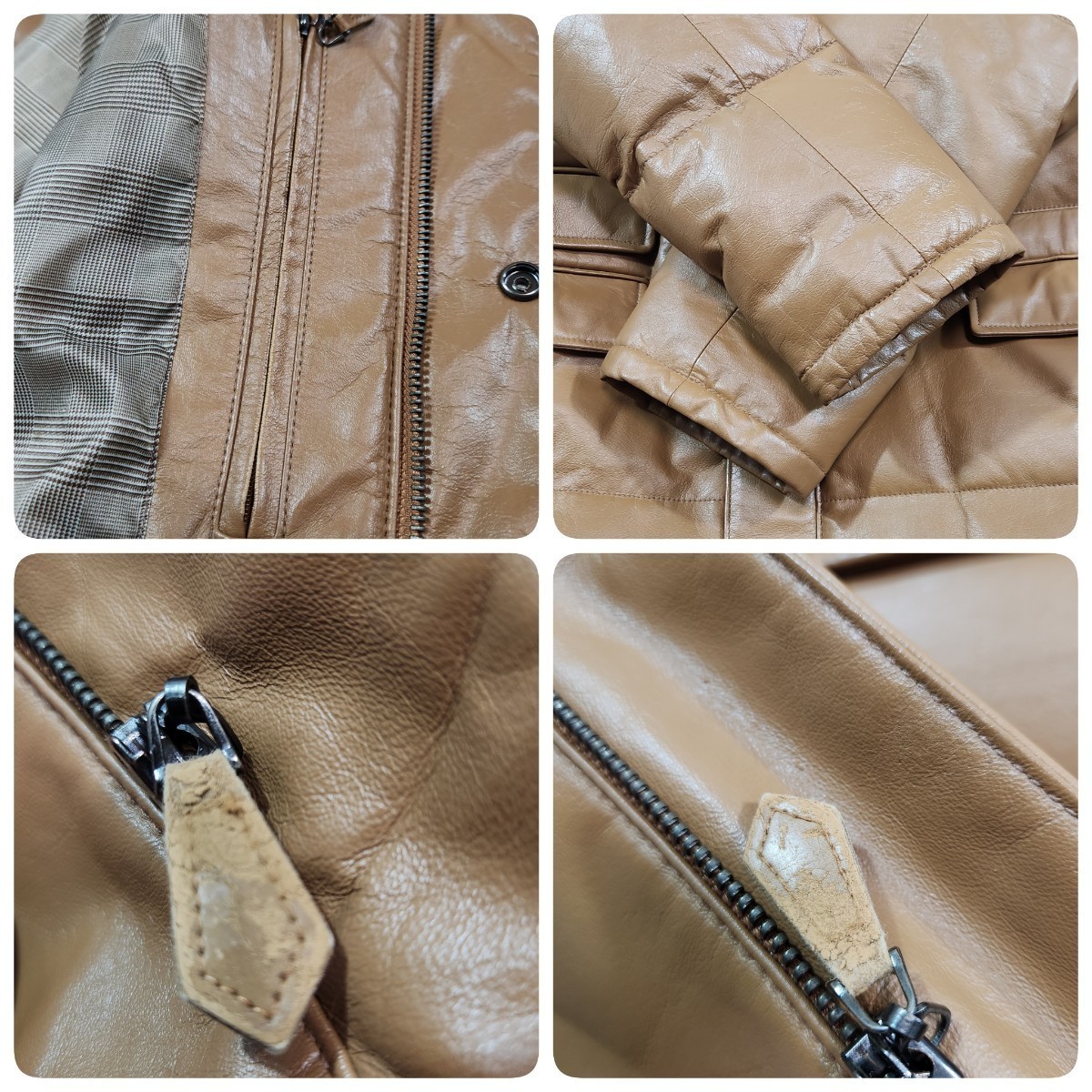 極暖】美品 ALEXANDER JULIAN レザー ダウンジャケット リアルファー 