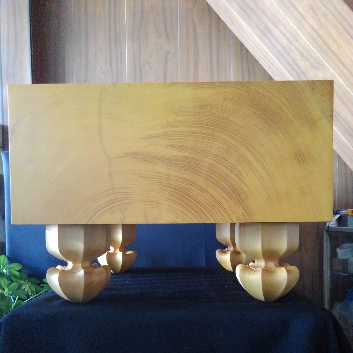 国産 本榧碁盤 6寸 木表①】