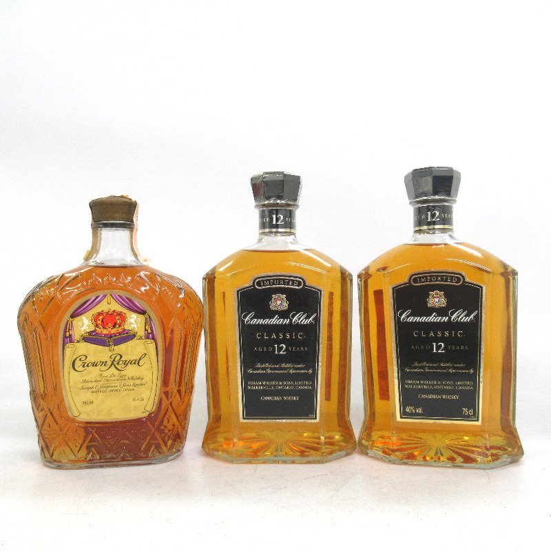  ウイスキー クラウンローヤル/カナディアンクラブ クラシック 12年 カナディアン 3本セット 750ml(カナディアン)｜売買されたオークション情報、yahooの商品情報をアーカイブ公開 - オークファ カナディアン