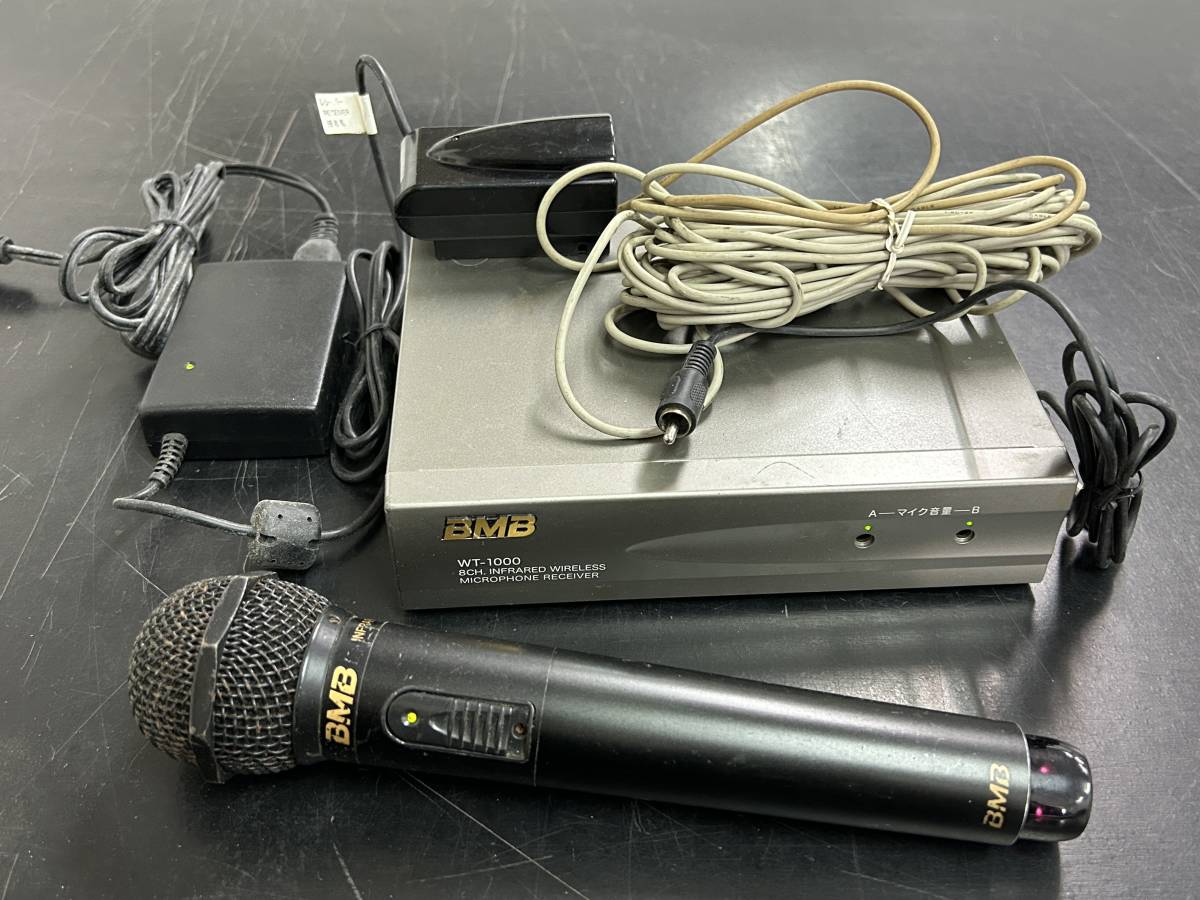 ★5-9-28-8TA★ BMB マイク WM-100 レシーバー MT-1000 受信器 中古 通電確認済 ジャンク品