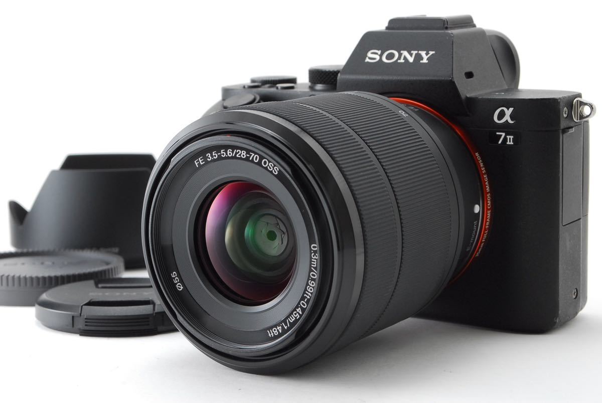 SONY α7ii ILCE-7M2 純正単焦点レンズ、純正バッテリー×2セット 美品 SONY ソニー ILCE-7M2 α7II レンズキット FE28-70mm SDカード