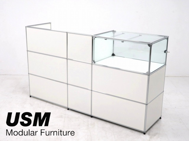 ★rwj767★展示品★USMハラー★hhstyle★対面★受付★カウンター★キャビネット★ショップ★店舗什器★ガラス★ショーケース★飾り棚★