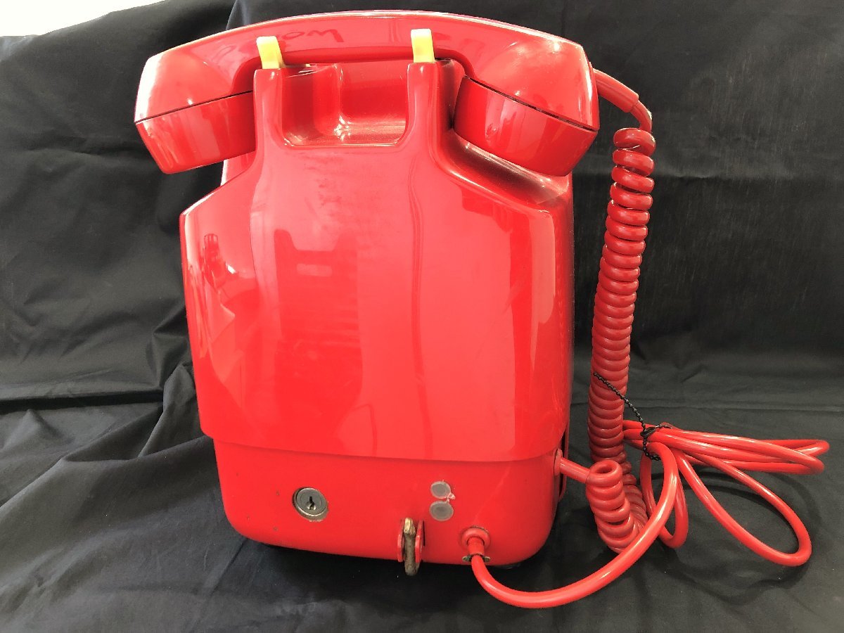 12TN高岡09019F】昭和レトロ 公衆電話/黒電話 セット 赤電話 1973年
