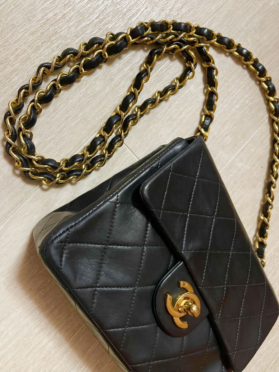 正規品 美品 シャネル CHANEL ミニ マトラッセ チェーン ショルダー 