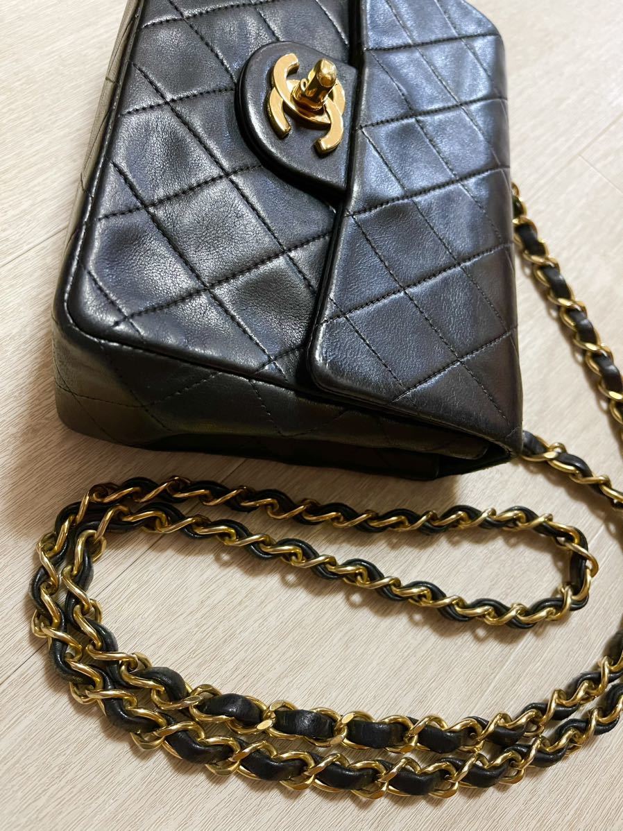 正規品 美品 シャネル CHANEL ミニ マトラッセ チェーン ショルダー 