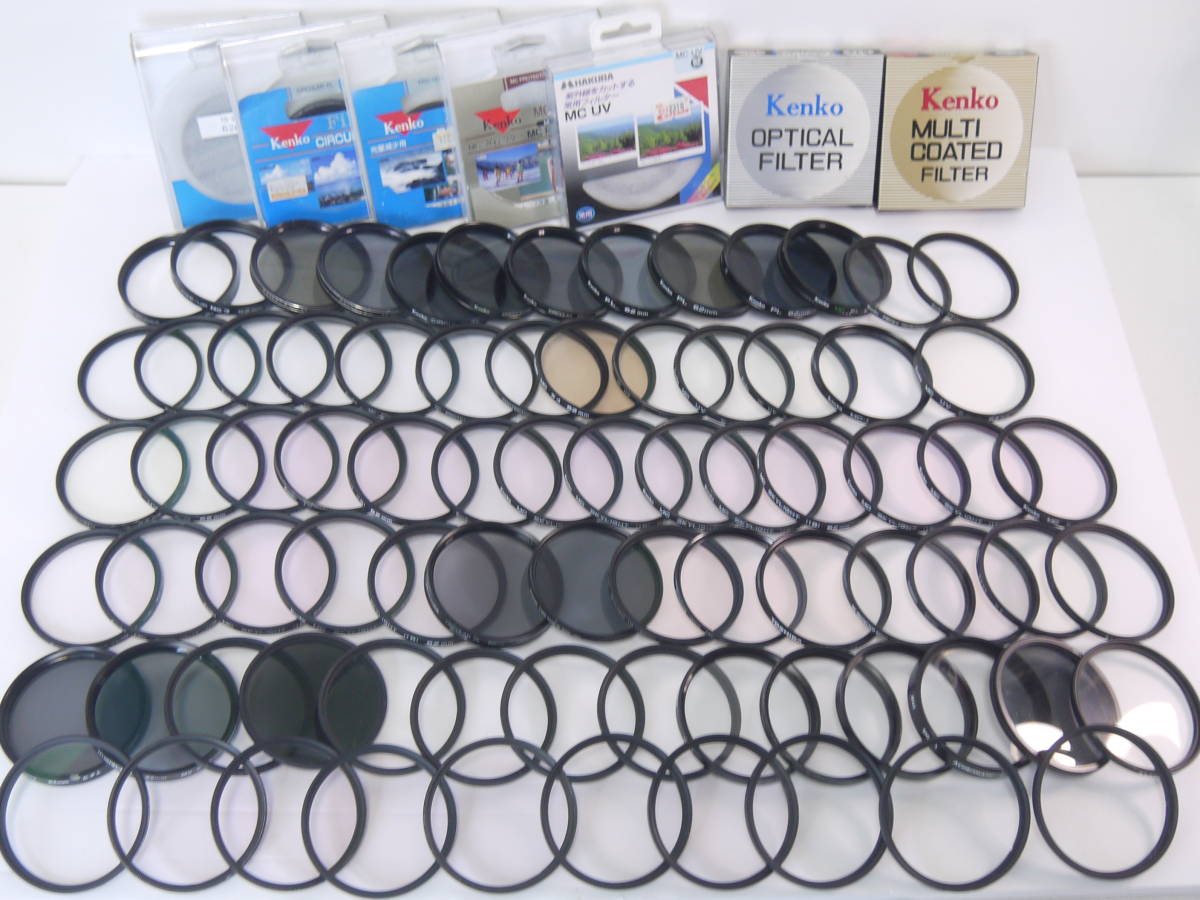 ☆レンズフィルター 大量 約300枚 まとめ売り 49mm 52mm 55mm 58mm 62mm 67mm 72mm MARUMI スーパーレンズ保護 62mm 他 フィルターまとめ売り