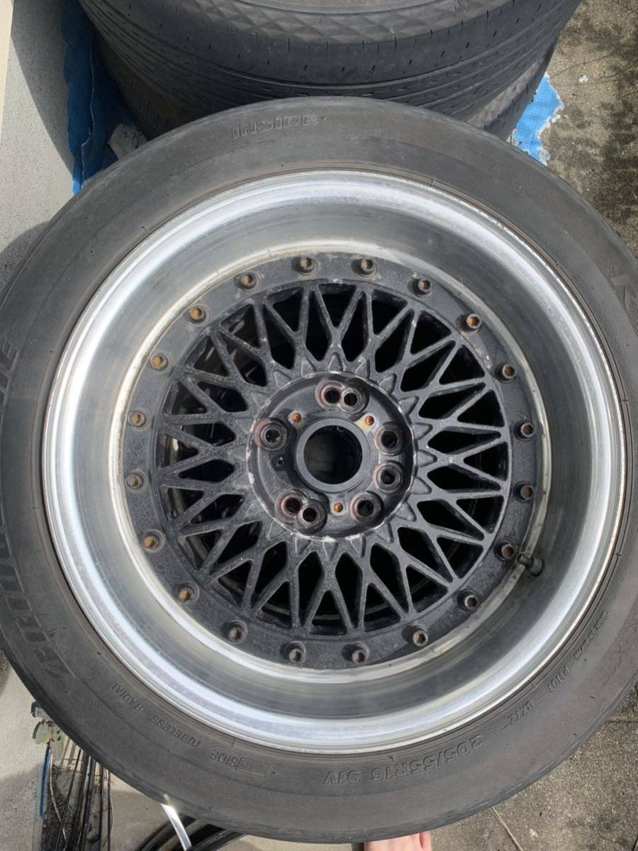 メッシュホイール 114.3/4h.5h 旧車などに 当時物メッシュホイール
