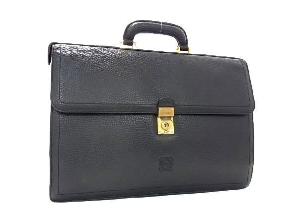 1円 □美品□ LOEWE ロエベ アナグラム レザー ハンドバッグ ビジネス