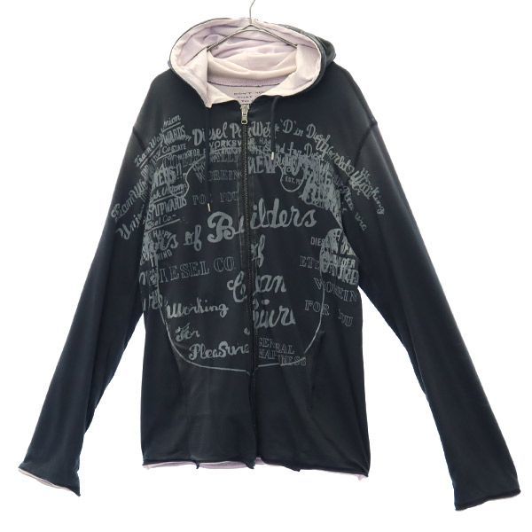 エクストラディーゼル リバーシブル プリント ジップパーカー L グレー×ピンク EXTRA DIESEL ブルゾン メンズ 231004