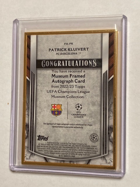 2022-23 Topps UEFA Museum Collection Framed Autograph Patrick