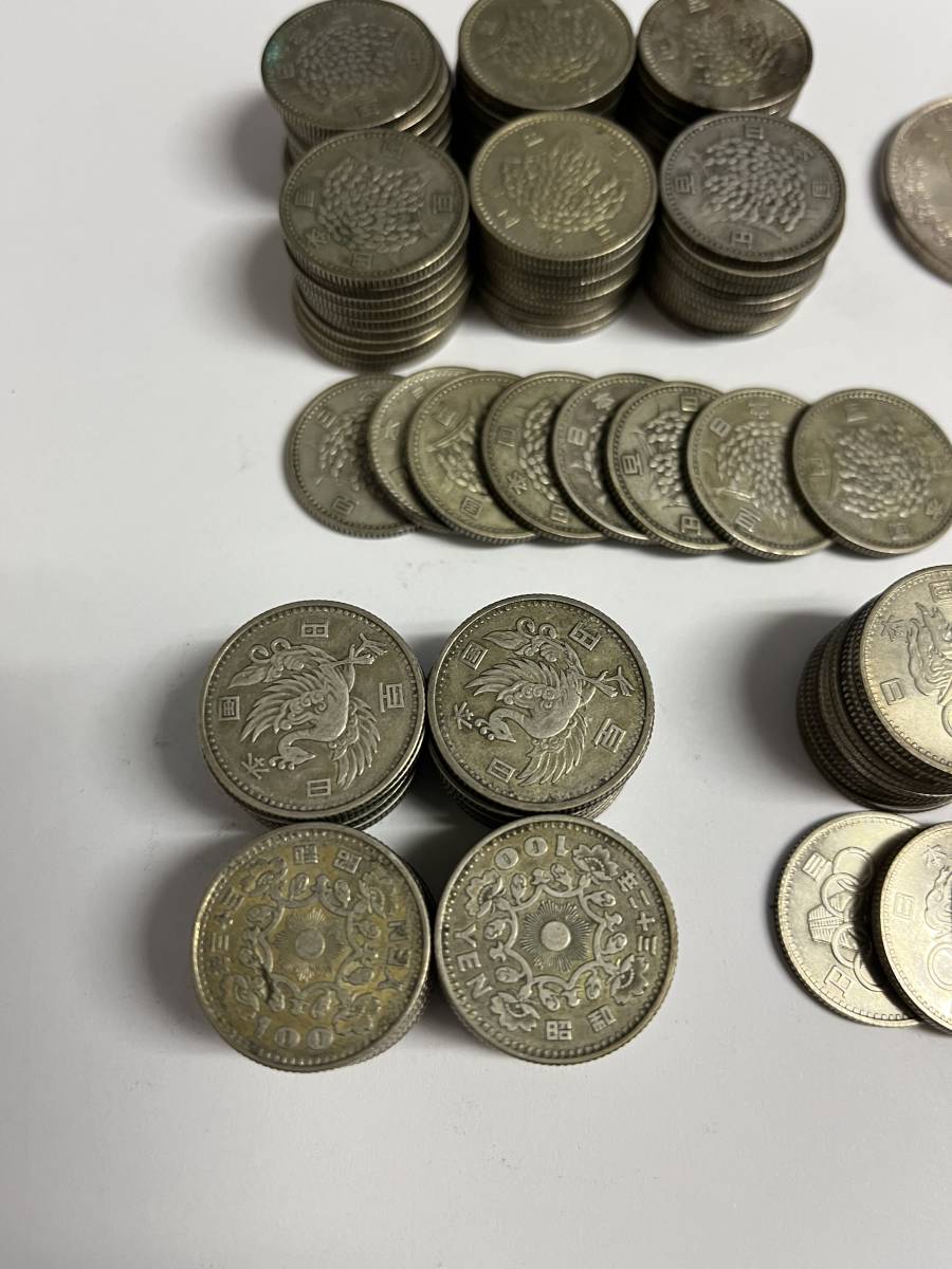 Z-5656【長期保管】古銭 日本 100円銀貨125枚（稲：68枚/鳳凰：40枚