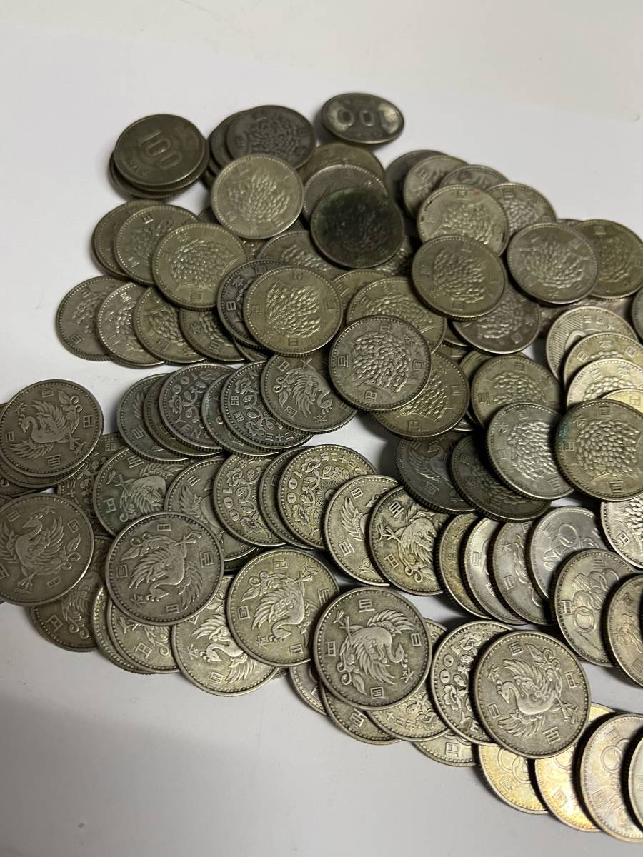 Z-5656【長期保管】古銭 日本 100円銀貨125枚（稲：68枚/鳳凰：40枚